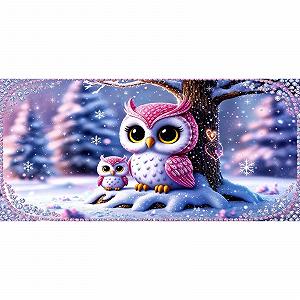 Кухоль 330 мл Сова Чібі Алмазна Вишивка Керамічна Кавова Кружка - Фото 1