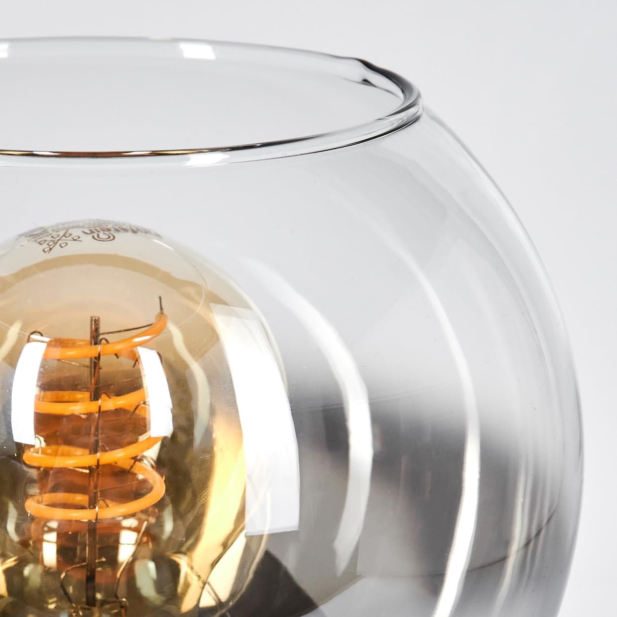 Настільна лампа HOFSTEIN Koyoto E27 15 см Чорний/Хром/Димчастий/Прозорий, фото №3