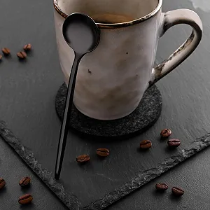 Кофейные ложки GRÄWE Provence, черные, набор 6 штук, можно мыть в посудомоечной машине, десертная ложка, кофейная ложка, маленькая ложка из нержавеющей стали synthetic.ua - Фото 1