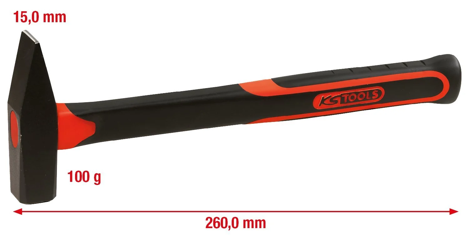 Молоток слюсарний KS Tools 142.1311 фібергласова рукоятка 100 г, фото №2 Молоток слюсарний KS Tools 142.1311 фібергласова рукоятка 100 г, фото №2