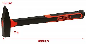Молоток слюсарний KS Tools 142.1311 фібергласова рукоятка 100 г synthetic.ua - Фото 1