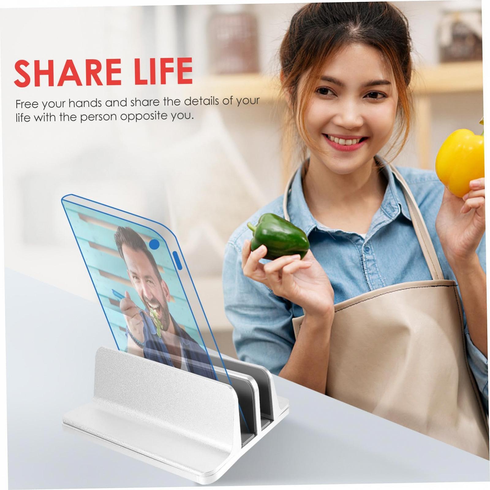 Подставка для ноутбука алюминиевая вертикальная стабильная для экономии места серебристая, фото №4 Подставка для ноутбука алюминиевая вертикальная стабильная для экономии места серебристая, фото №4