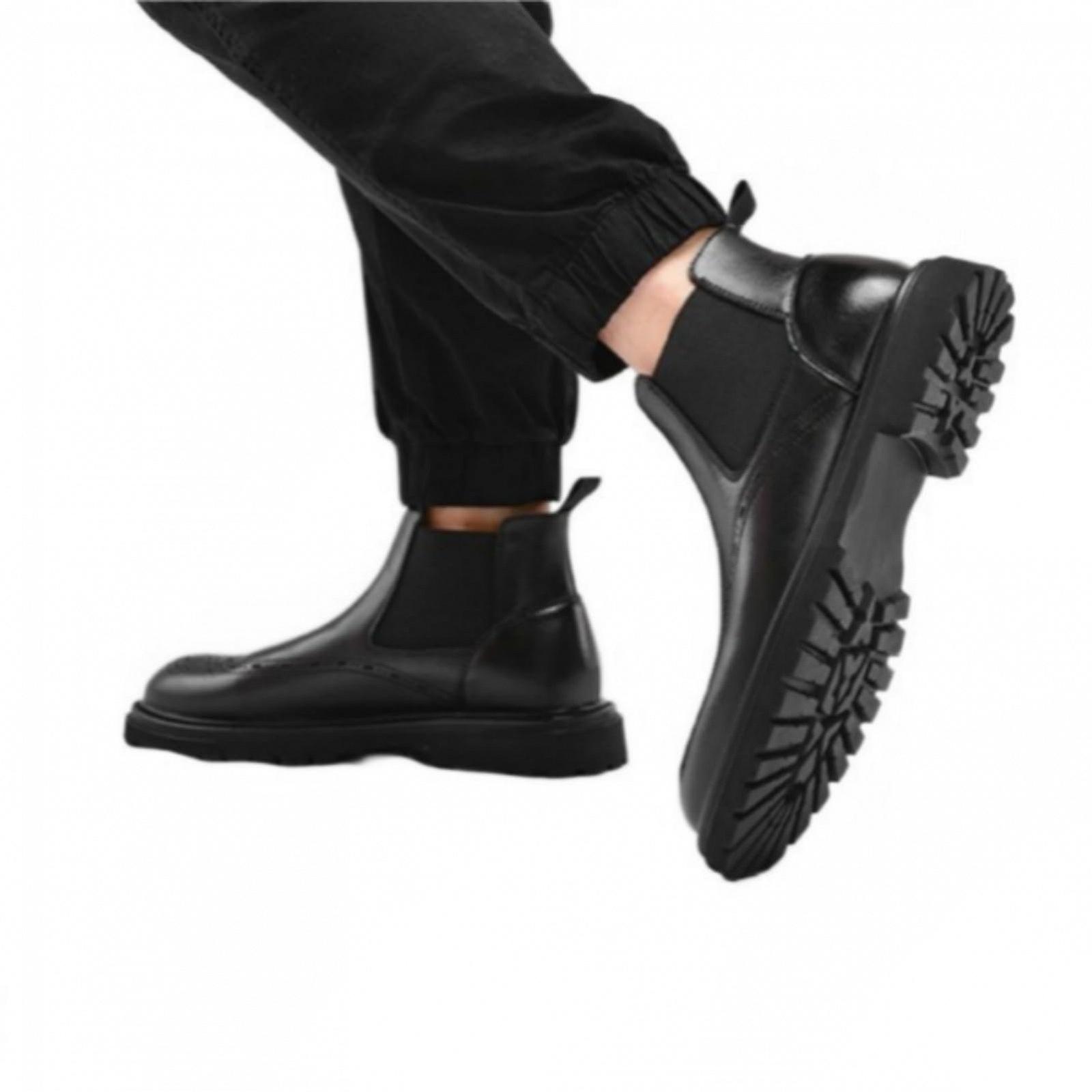 Челси Brogue ANUFER из натуральной кожи для мужчин, формальные туфли без шнуровки до щиколотки, фото №6