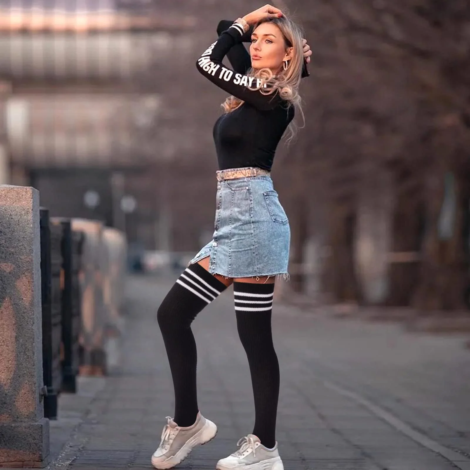 Жіночі панчохи вище колін Moon Wood, один розмір, фото №4 Жіночі панчохи вище колін Moon Wood, один розмір, фото №4