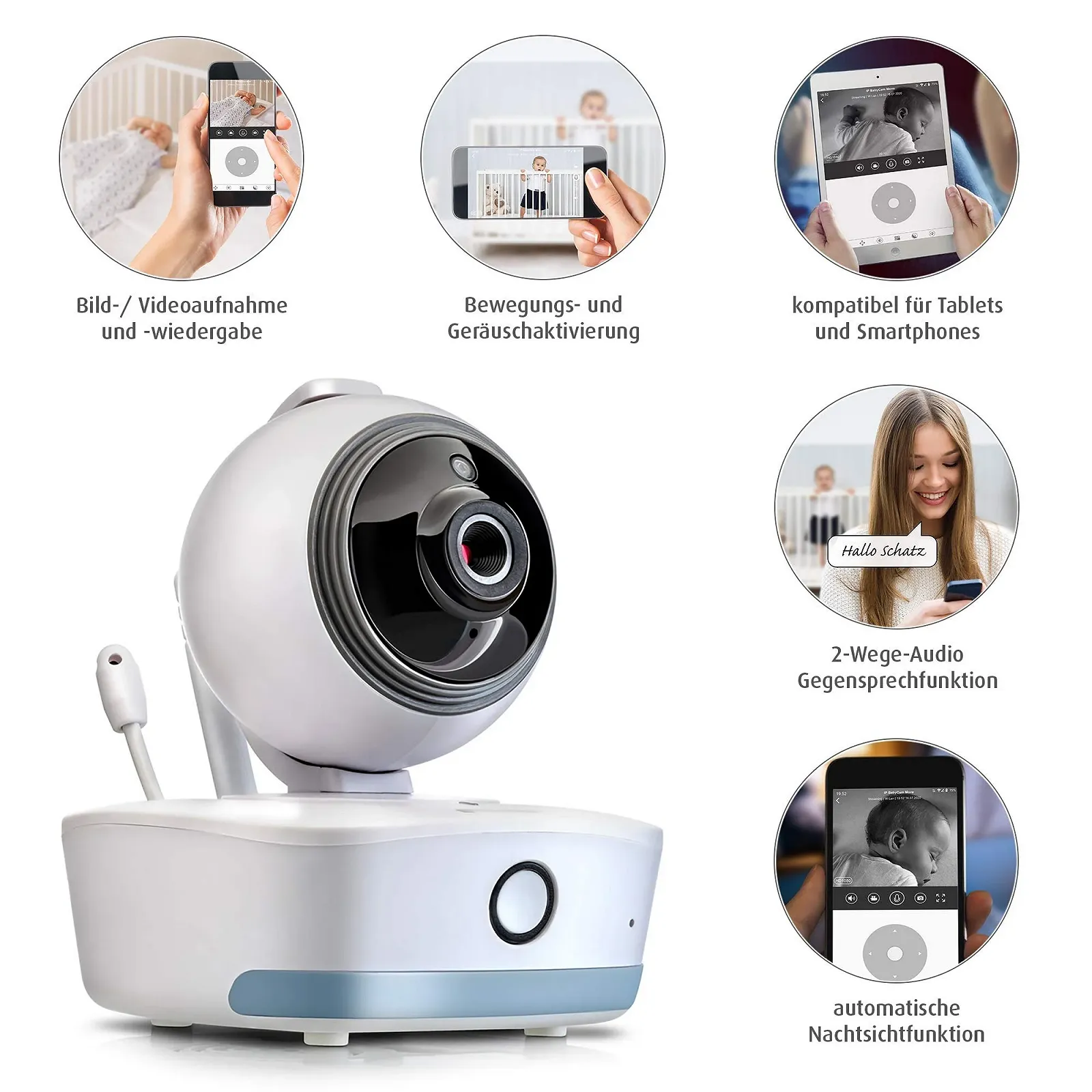 IP-відеоняня Reer BabyCam Move 80310 біла, фото №3