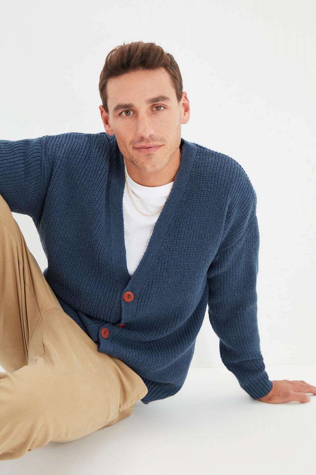 Кардиган TRENDYOL мужской Oversize Basic с V-образным вырезом, фото №5