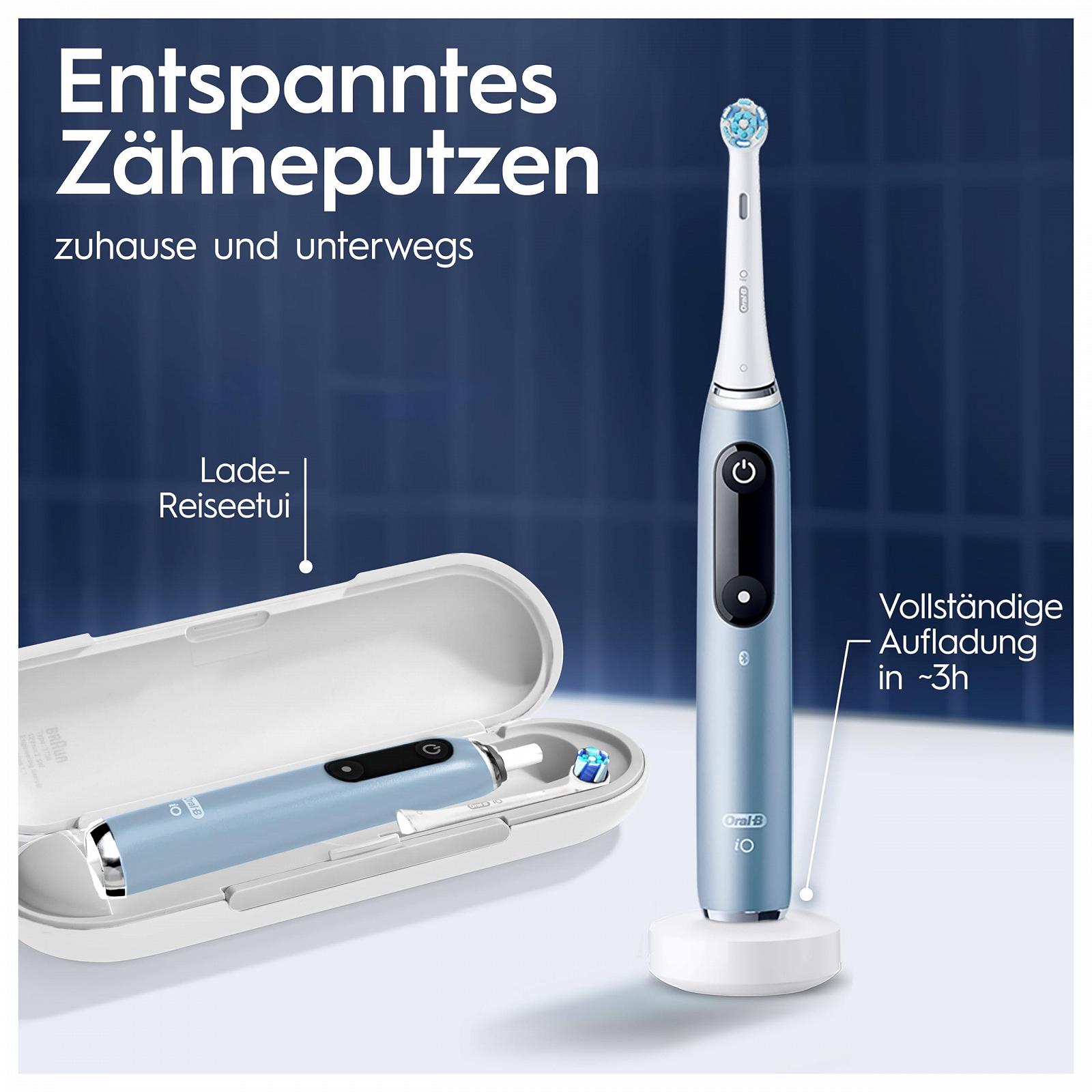 Зубная щетка электрическая Oral-B iO Series 9 Luxe Edition, 7 режимов чистки, магнитная технология и 3D-анализ, цветной дисплей, чехол для зарядки, Aqua Marine, фото №8