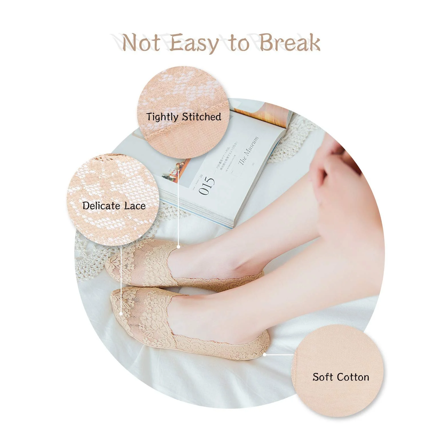 Шкарпетки-слідки жіночі TAGVO мереживні, 6 пар, фото №4 Шкарпетки-слідки жіночі TAGVO мереживні, 6 пар, фото №4