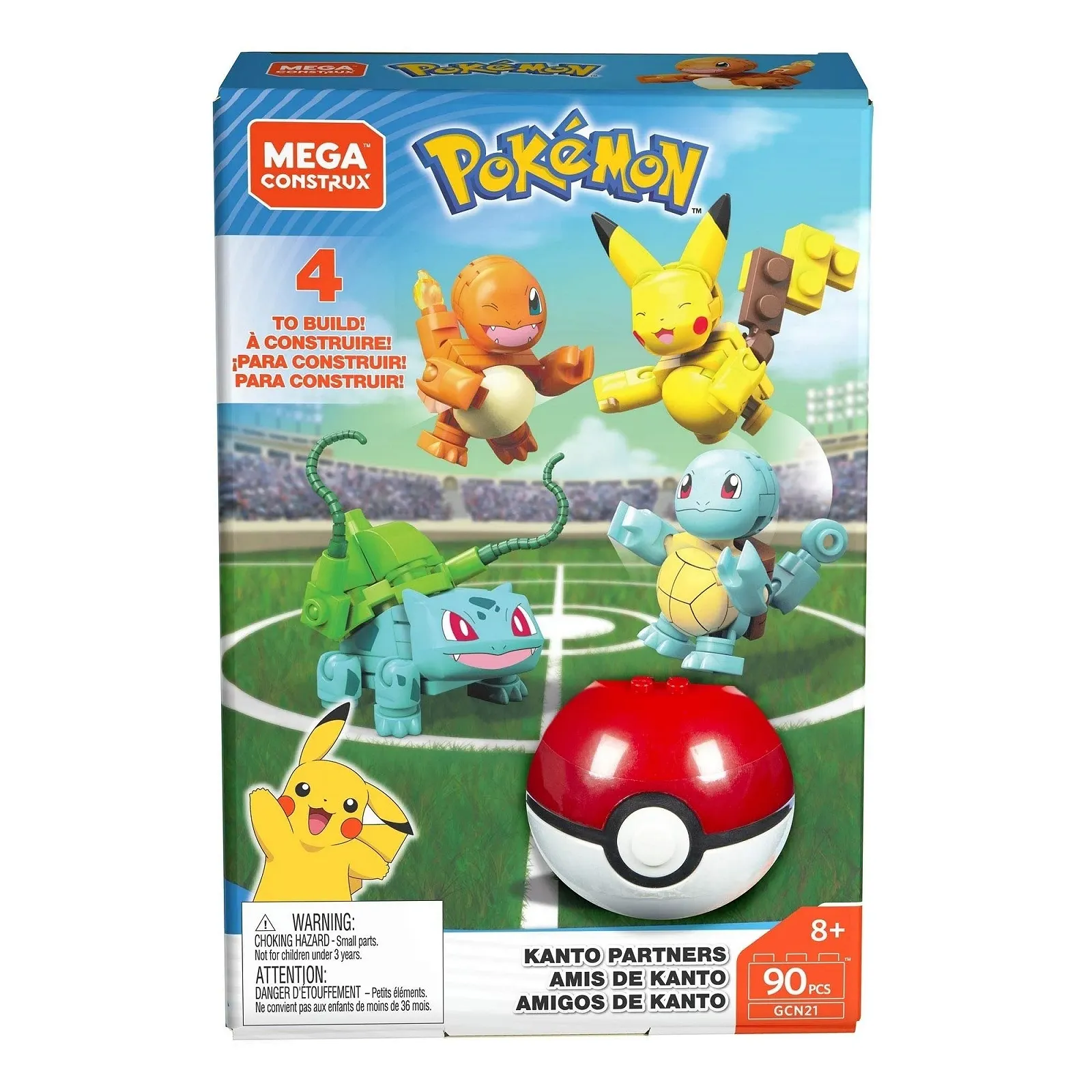 Конструктор MEGA Construx Pokemon Kanto 4 Pack, 4 Покемони та 1 Покебол, Бісасам, Глуманда, Шиггі та Пікачу, від 6 років, фото №6