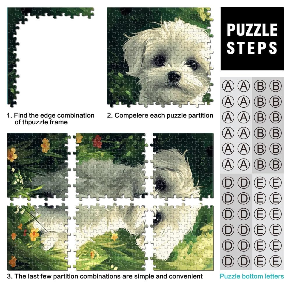 Пазл Щенок мальтийской болонки в цветах 1000 элементов 38 x 26 см, фото №3 Пазл Щенок мальтийской болонки в цветах 1000 элементов 38 x 26 см, фото №3