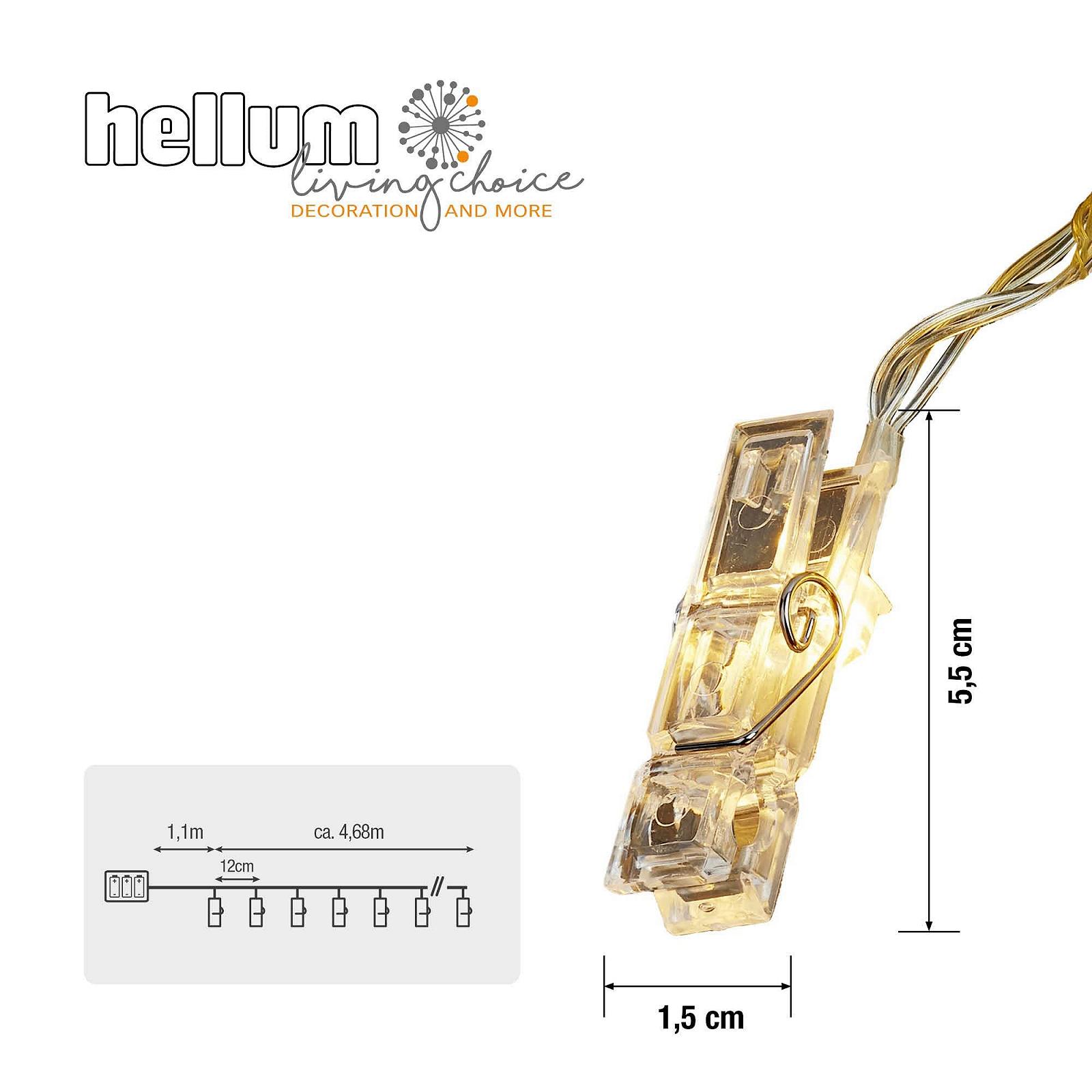 LED гірлянда Hellum 523096, 40 LED, теплий білий, живлення від USB або батарейок (3 x AAA не входять до комплекту), для використання в приміщенні, фото №3