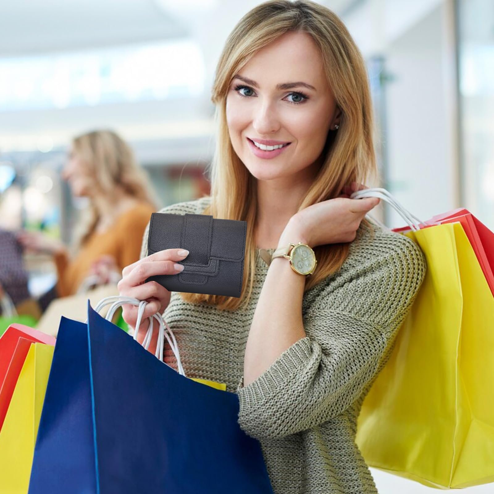 Кошелек MultiValue женский, однотонный, кожаный, компактный, маленький с застежкой, розовый, F, фото №7