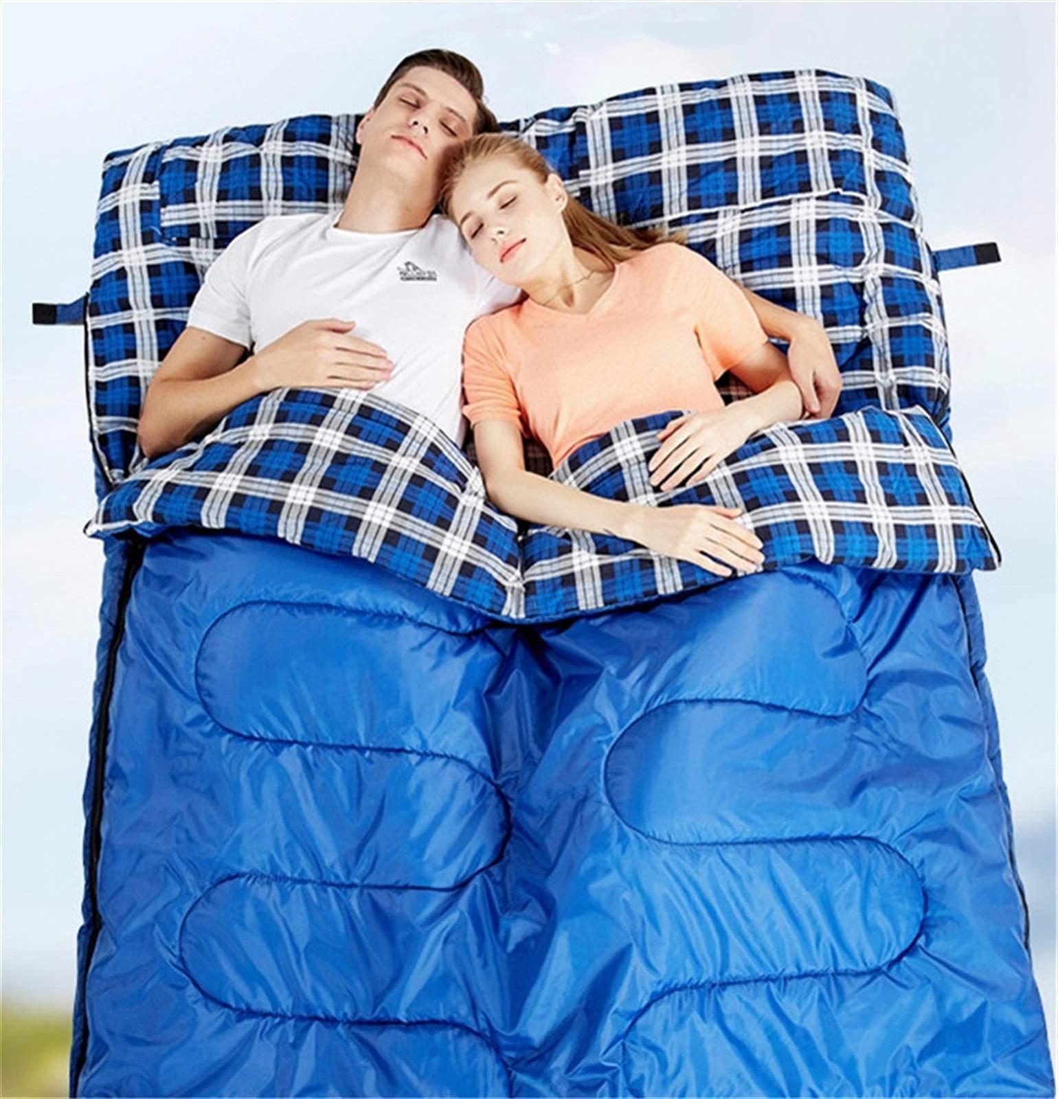 Спальний мішок MYVVKIA Outdoor Doppelschlafsack Umschlag Splicable бавовняний 2,2 м * 1,45 м, фото №4