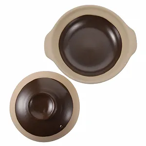 Кастрюля-кассероль керамическая термостойкая с ручками для супов и тушения - Фото 1