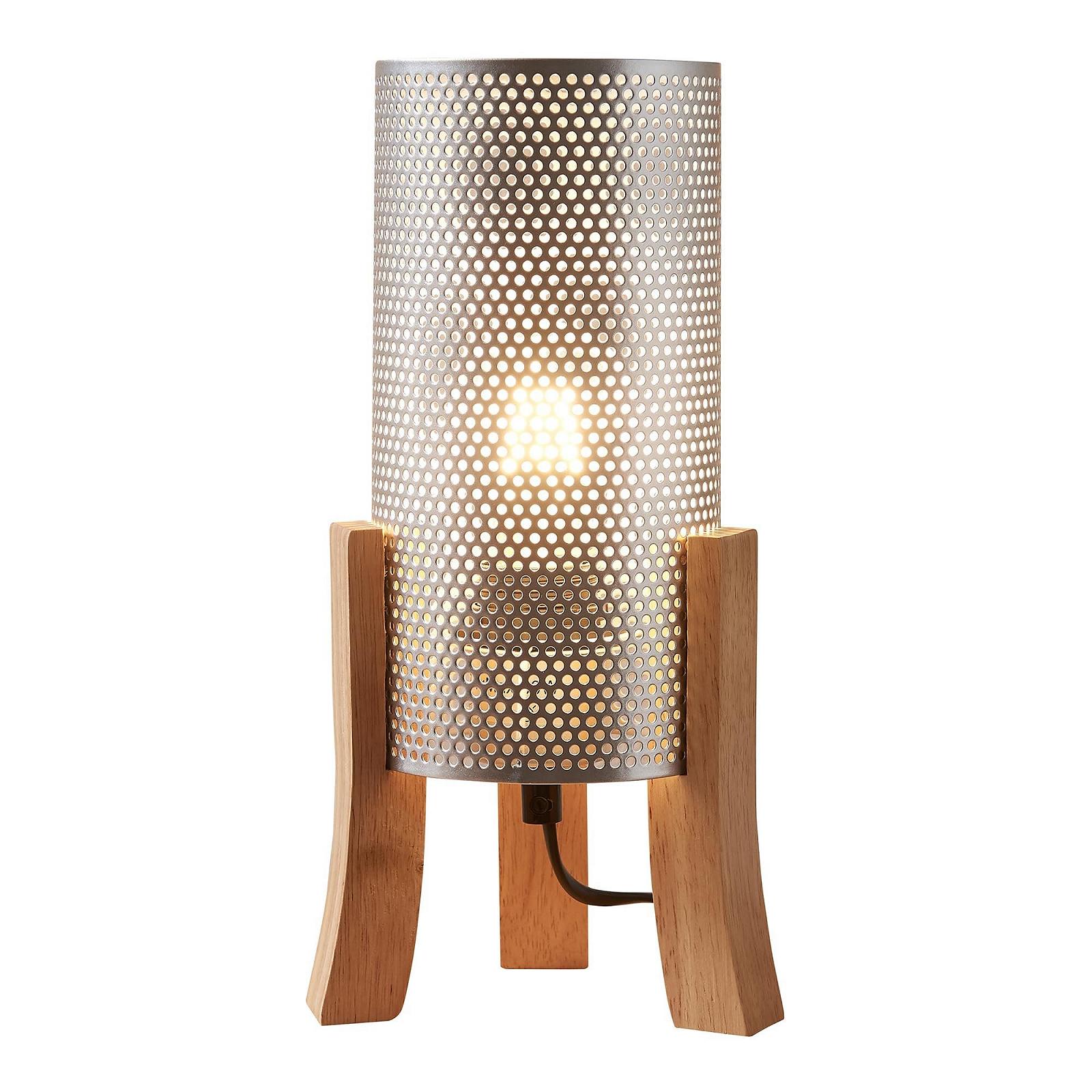Настільна лампа lux.pro Joelleldsvin 30 x 14 x 14 см сітчастий плафон метал дерево Срібляста, фото №3