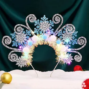 Обруч IYOU Снежинка Светящийся Голубой LED Рождественский - Фото 1