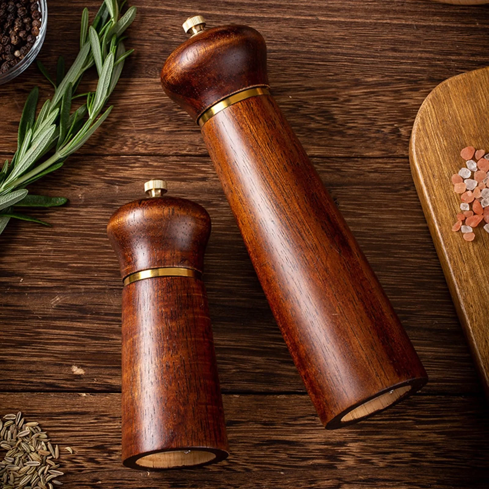 Ручний млин Дерев'яна для солі, чорного перцю та спецій, для ентузіастів кулінарії, фото №5