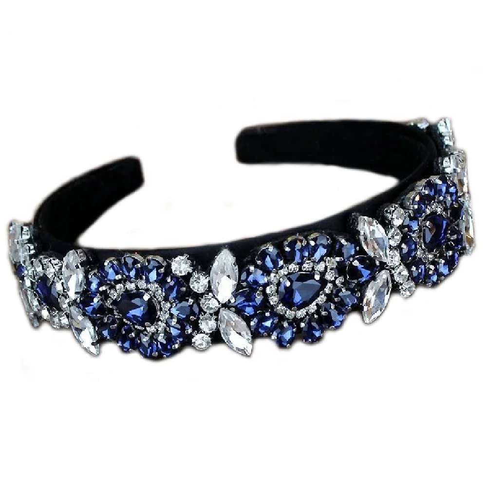 Обруч Turbo Елегантний Святковий Вечірній У горошок Brillabenny Блакитний Кришталь, фото №1 Обруч Turbo Елегантний Святковий Вечірній У горошок Brillabenny Блакитний Кришталь, фото №1