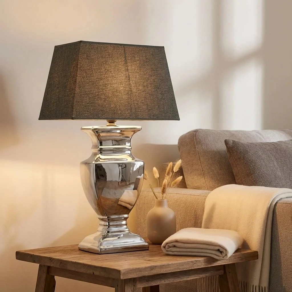 Настільна лампа DRULINE Silver Lady Ceramic Grey Silver 43 см, фото №6