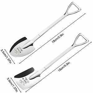 Ложка для мороженого с гравировкой Ice Cream Spoon, 2 x Нержавеющая сталь, для пар, ложка любви, подарок на День Святого Валентина, День рождения и годовщину для него или ее synthetic.ua - Фото 1