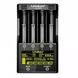 ЗП універсальний Liitokala Lii-500S, АЗУ СЗУ 4 канали LCD дисплей підтримує Li-ion Ni-MH і Ni-Cd AA R6 ААA R03 AAAA С R14 - Фото 1