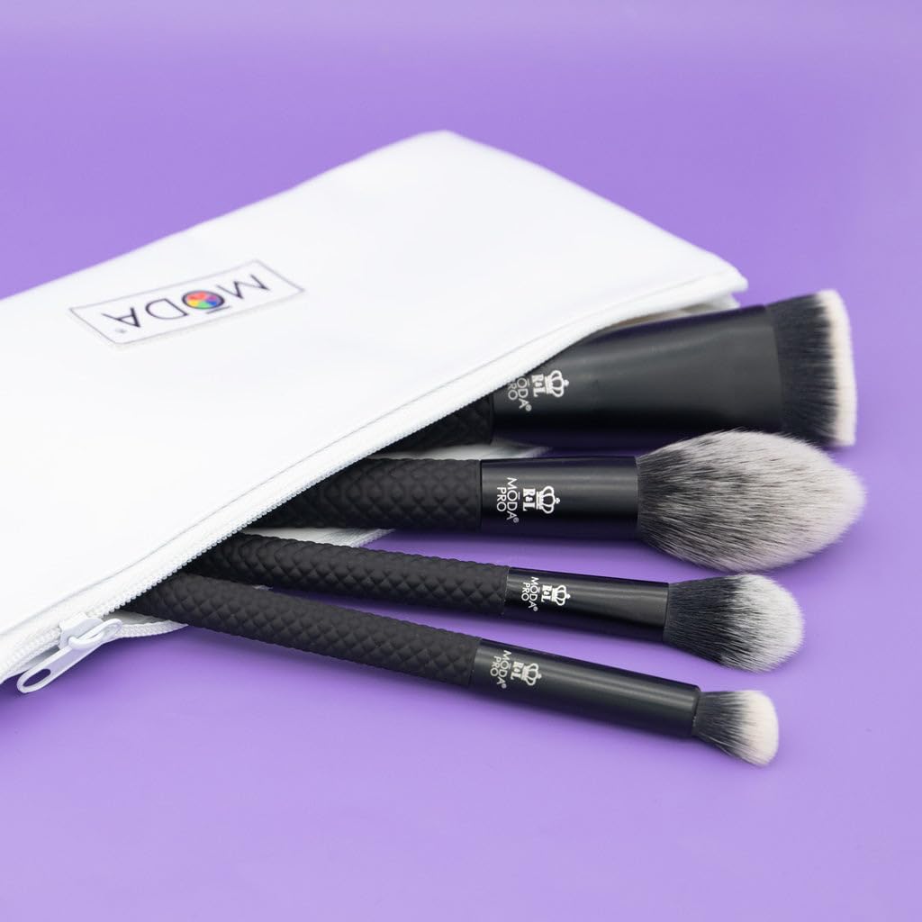 Набор кистей Moda Royal & Langnickel BMX-SGK5 Pro Sculpt & Glow Makeup с чехлом 5 шт, черный, фото №2