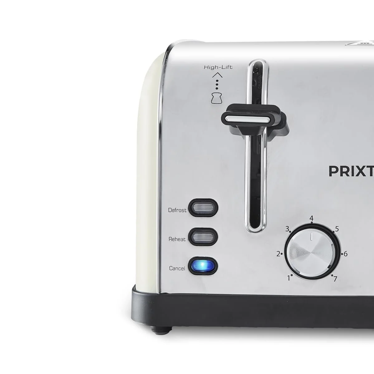 Тостер PRIXTON Bianca 4 скибочки 7 рівнів підсмажування Потужність 1900 Вт Довгий слот Нержавіюча сталь Функція розморожування Теплоізоляційний корпус Включає підставку для крихт, фото №4