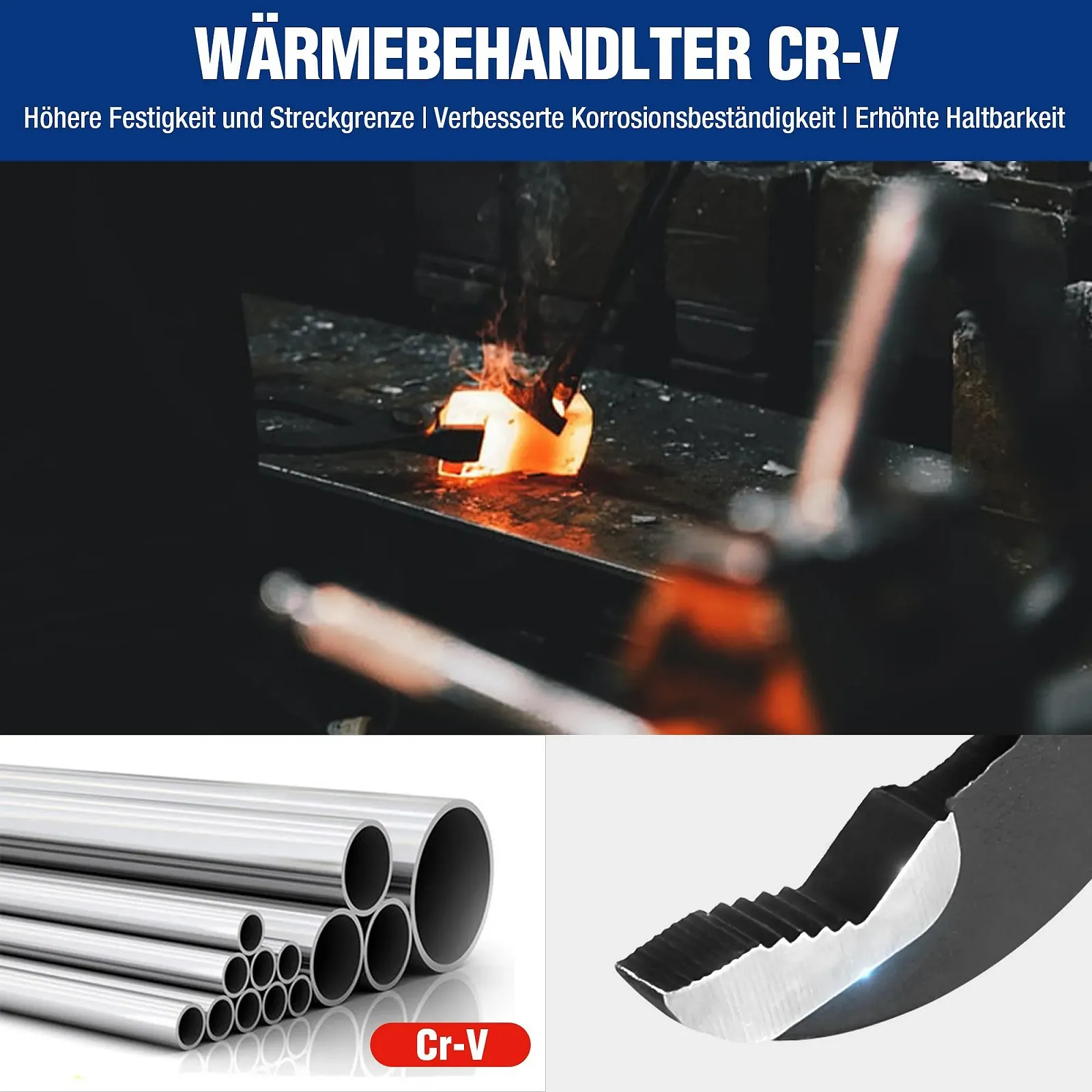 Набор плоскогубцев для водяного насоса WORKPRO 2 шт 180 мм и 250 мм Быстро регулируемые ручки для шланга Скользящее соединение с большой емкостью челюсти и нескользящей ручкой, фото №4