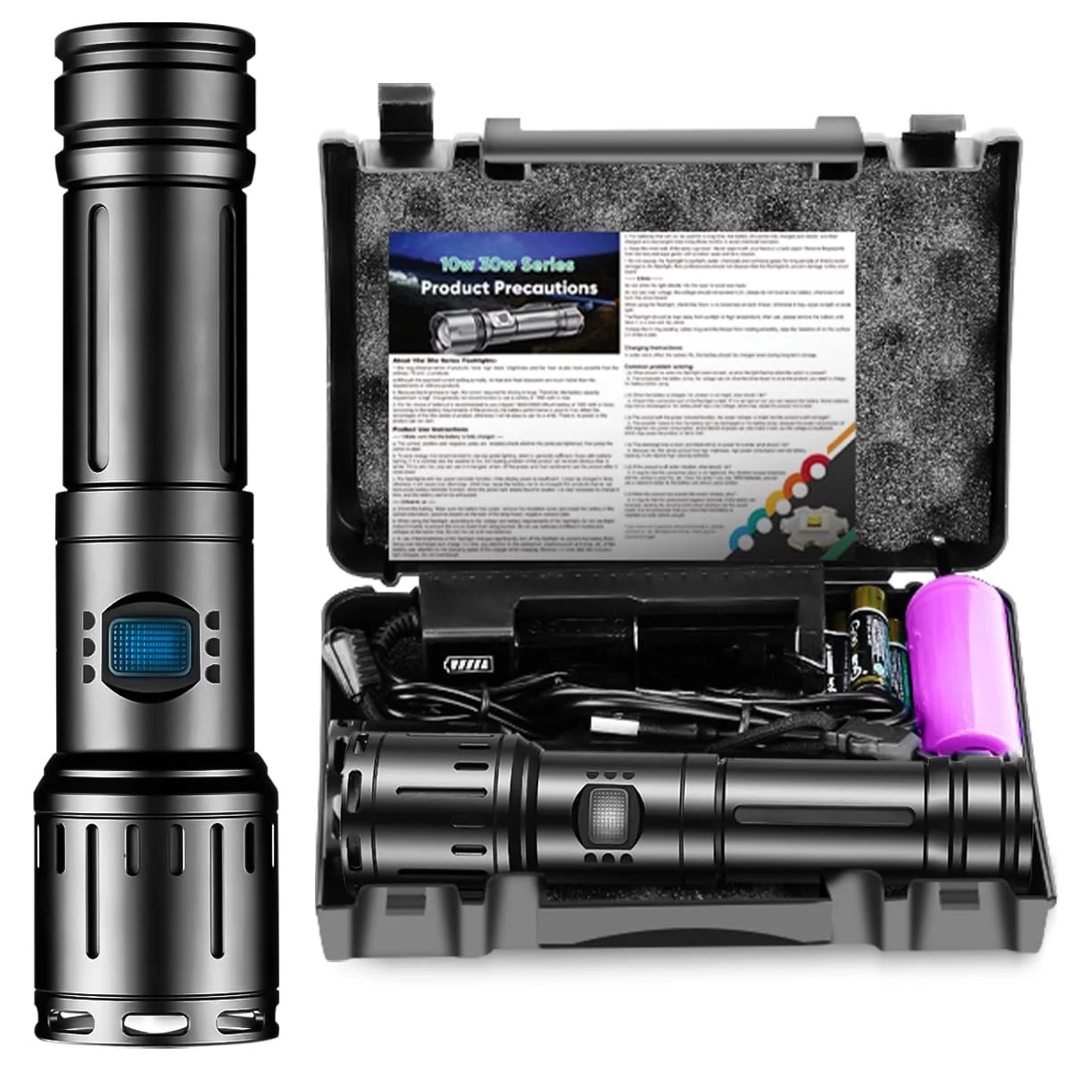 Ліхтар LED Акумуляторний 20 000 люмен USB C 5 режимів Індикатор живлення Водонепроникний, фото №1 Ліхтар LED Акумуляторний 20 000 люмен USB C 5 режимів Індикатор живлення Водонепроникний, фото №1