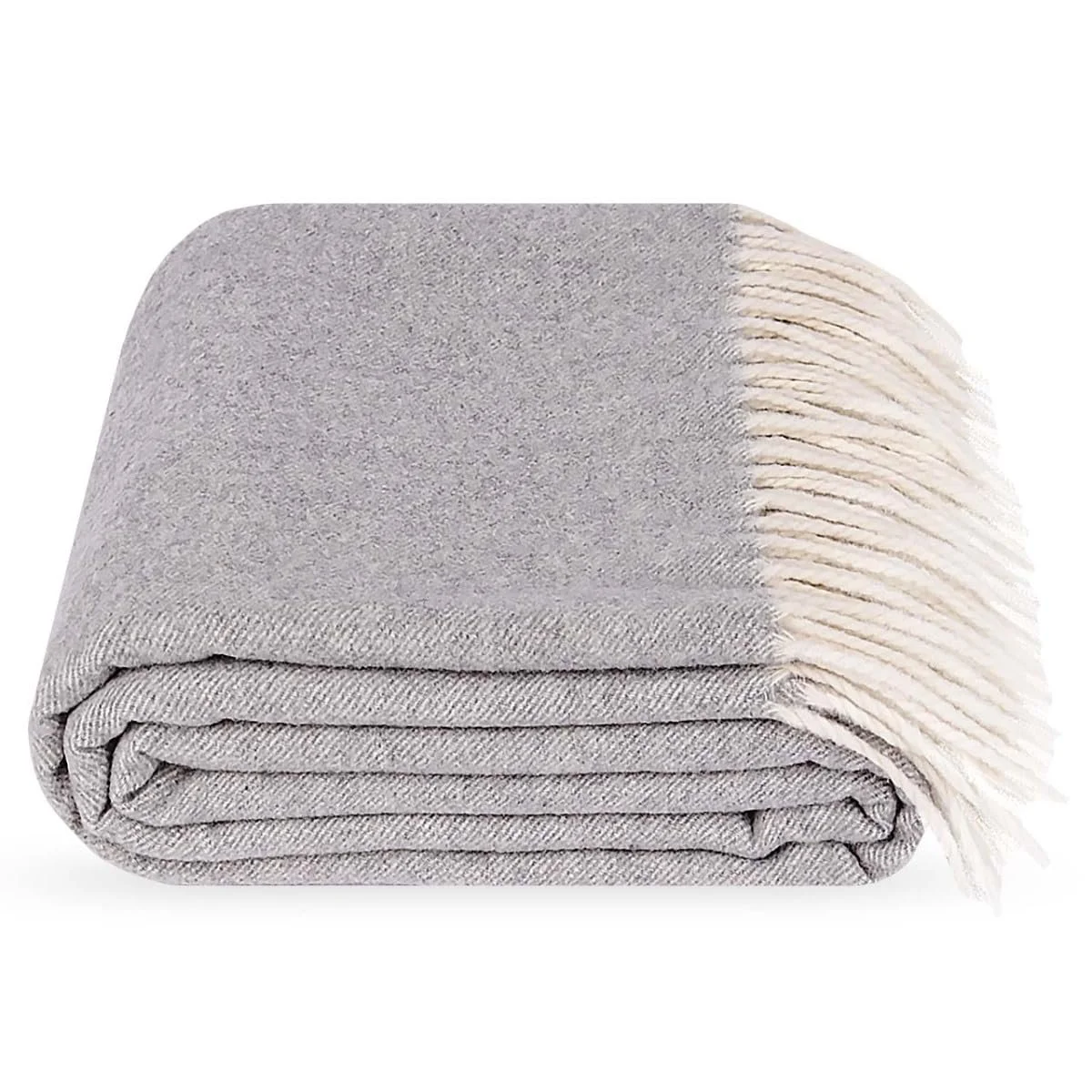 Шерстяной плед Lanavitta Cashmere "Polo" - Роскошный плед и покрывало - Уютный диван и одеяло из 50% шерсти и 50% кашемира - Серый - 140 x 200 см, фото №1