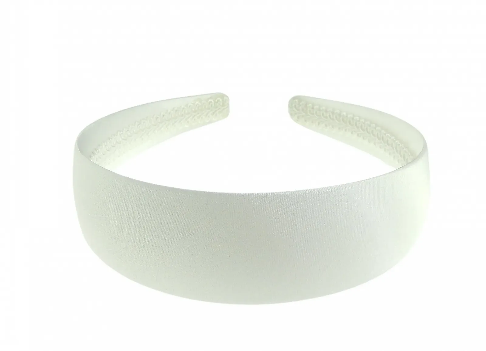 Обруч Атласний Широкий Плоский Міцний 4 см Білий, фото №1 Обруч Атласний Широкий Плоский Міцний 4 см Білий, фото №1