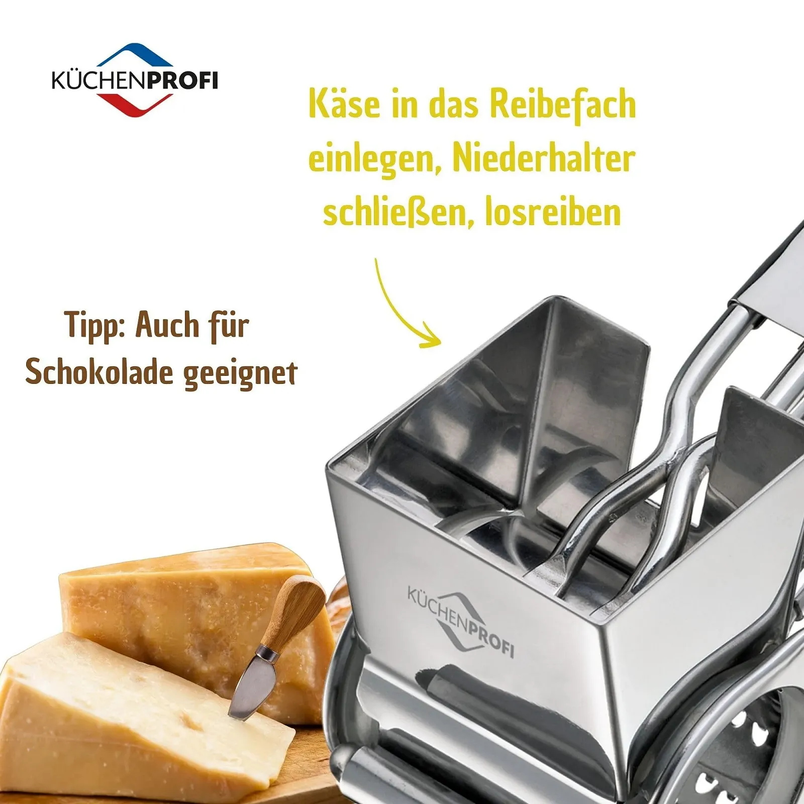 Терка Kuchenprofi з одинарним барабаном / Сирний млин, нержавіюча сталь, фото №4