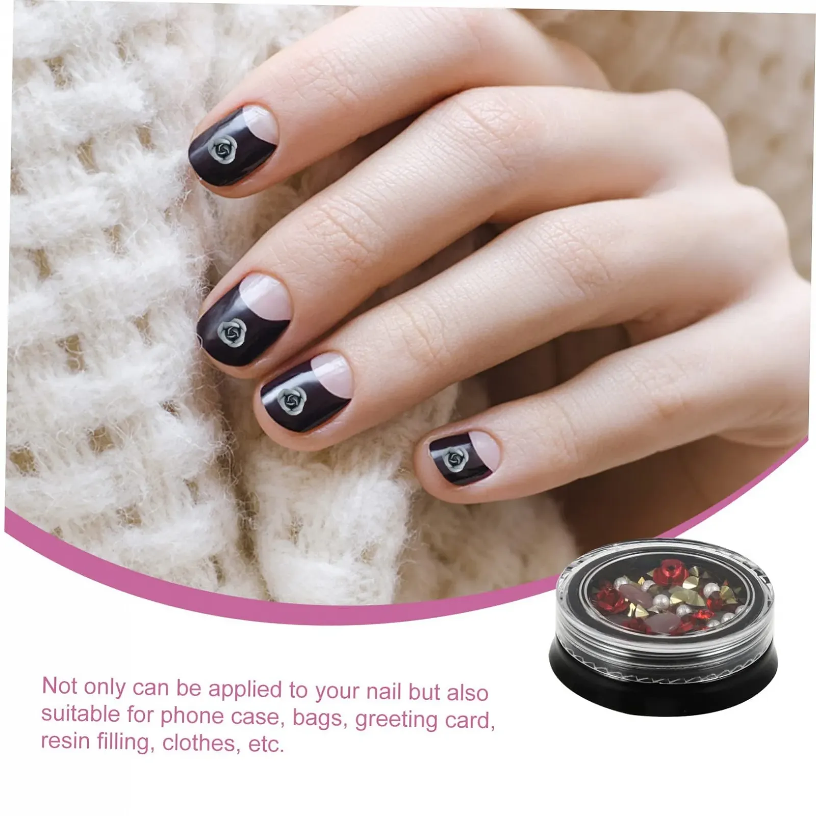 Цветы PLAFOPE 5 коробок Маникюрные стразы для ногтей, драгоценные камни для ногтей, подвески для ногтей, стразы для рукоделия, украшения для ногтей, смола с драгоценными камнями, фото №7