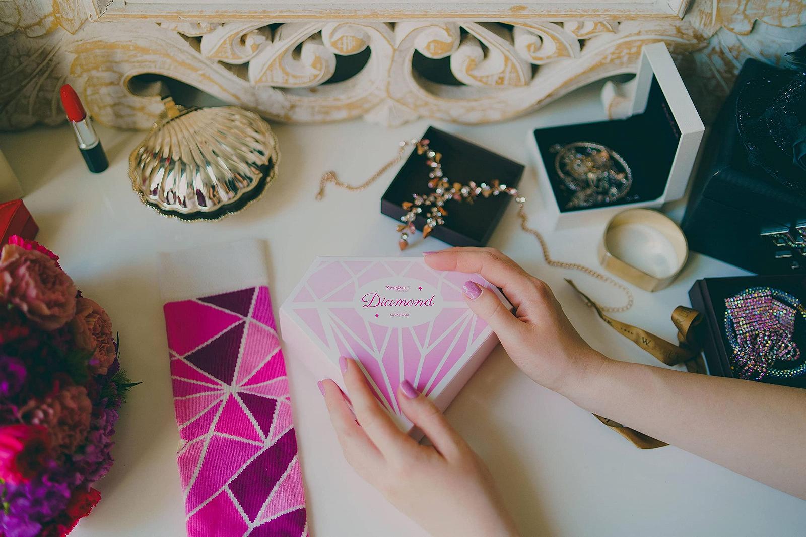 Шкарпетки Rainbow Socks Diamond, рожеві, 1 пара, фото №3