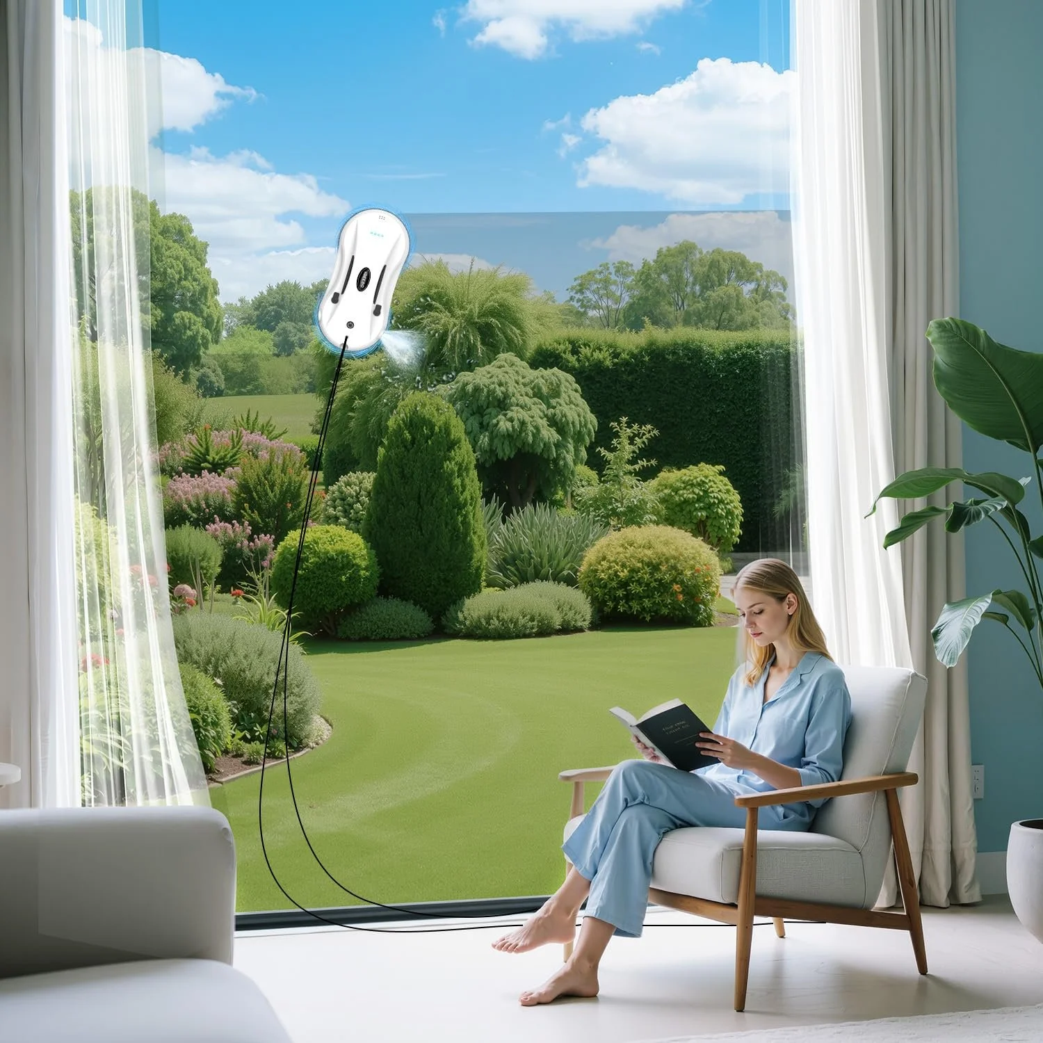 Робот для миття вікон iDEEBO з автоматичним розпилювачем води, інтелектуальною навігацією, електричний робот для миття вікон для внутрішніх і зовнішніх вікон, скла, плитки, фото №6 Робот для миття вікон iDEEBO з автоматичним розпилювачем води, інтелектуальною навігацією, електричний робот для миття вікон для внутрішніх і зовнішніх вікон, скла, плитки, фото №6