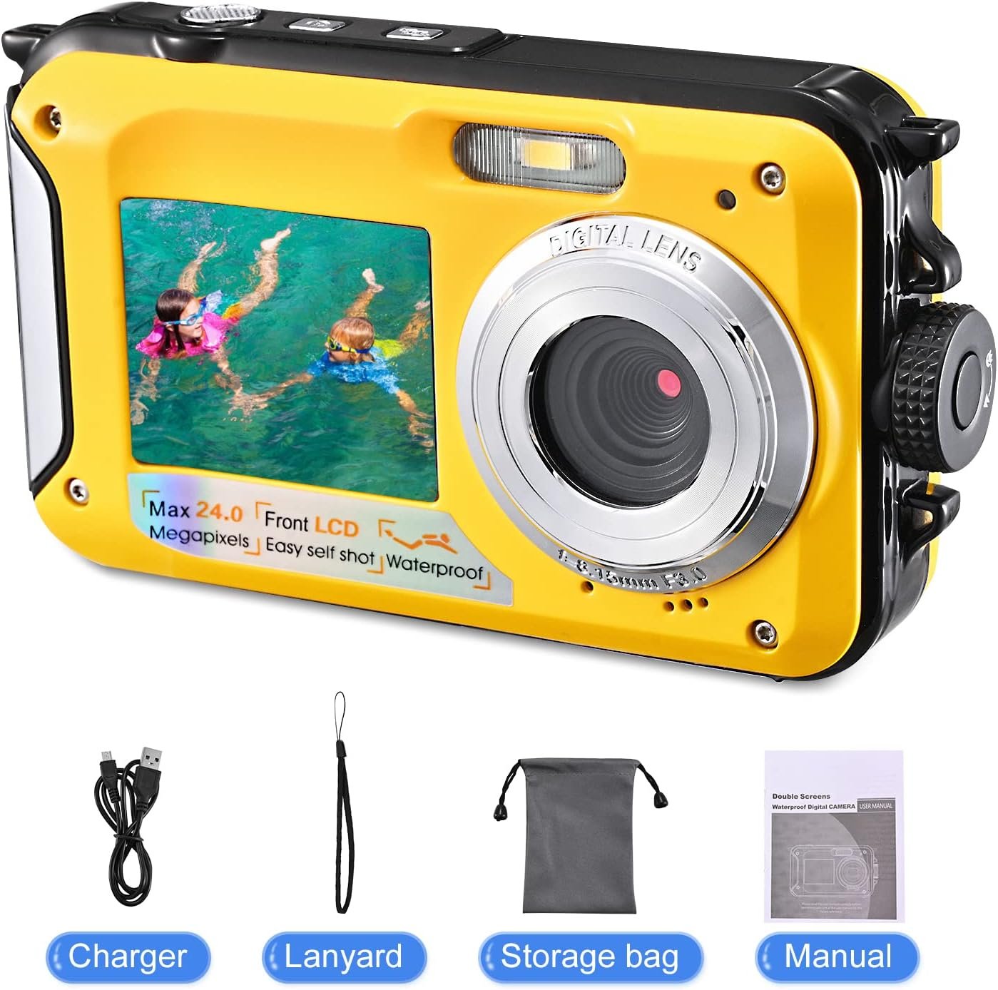 Фотоапарат Hlieeosfcn 48Мп / CMOS / 2.7K 30fps / 16Х зум / Жовтий, фото №6