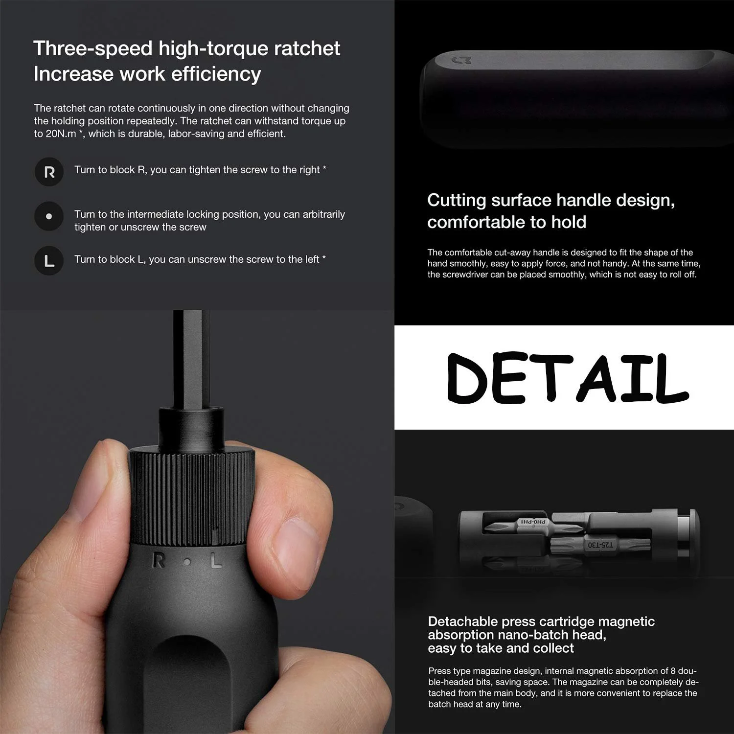 Отвёртка Mijia 16-в-1 Ratchet Screwdriver высокой точности с картриджами, фото №5