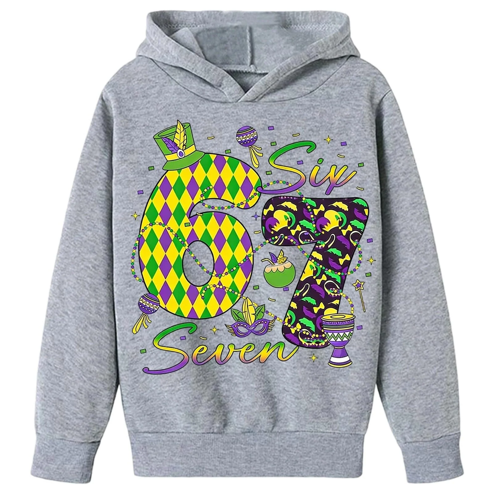Худи 67 Meme, Подростковая карнавальная толстовка с длинными рукавами и принтом 67, Удобный свитшот, Пуловер, Уличный пуловер, Модная куртка для девочек и мальчиков, фото №2