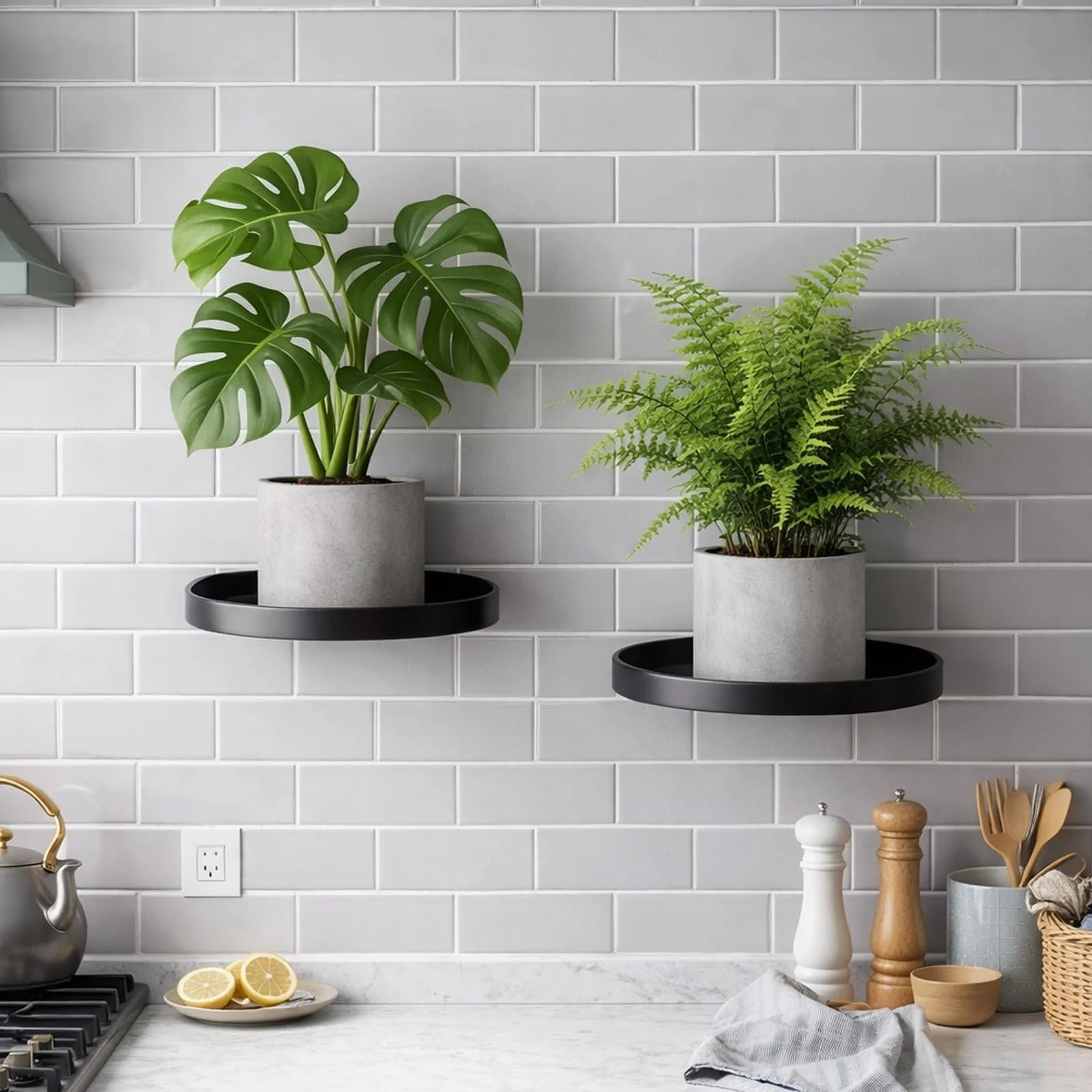 Держатели для цветочных горшков на акустические панели 2 шт. Черные, фото №5