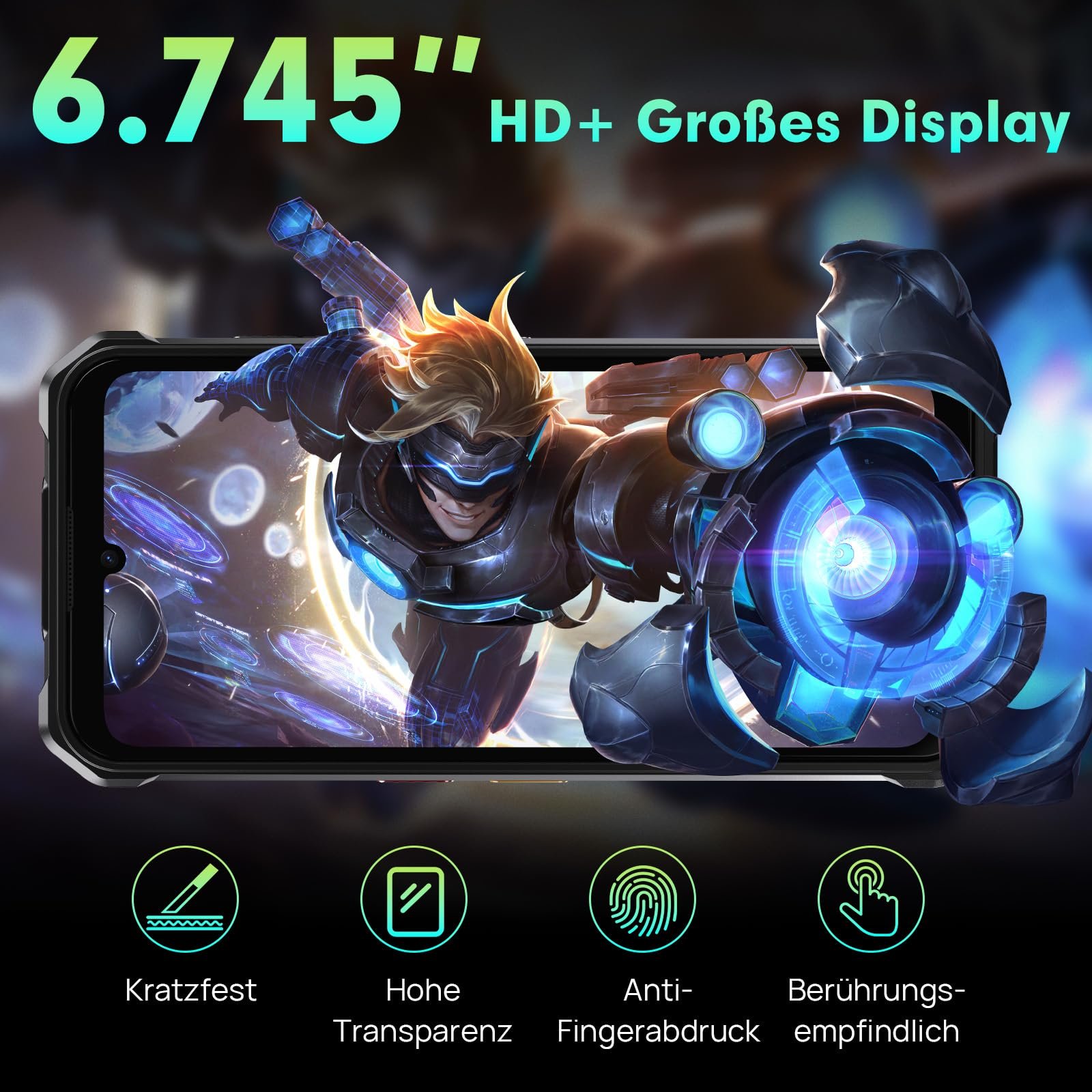 Смартфон FOSSiBOT F110L Outdoor 10000 мАгод 6.745 дюйма 12GB + 128GB 50MP NFC Android 15, фото №6