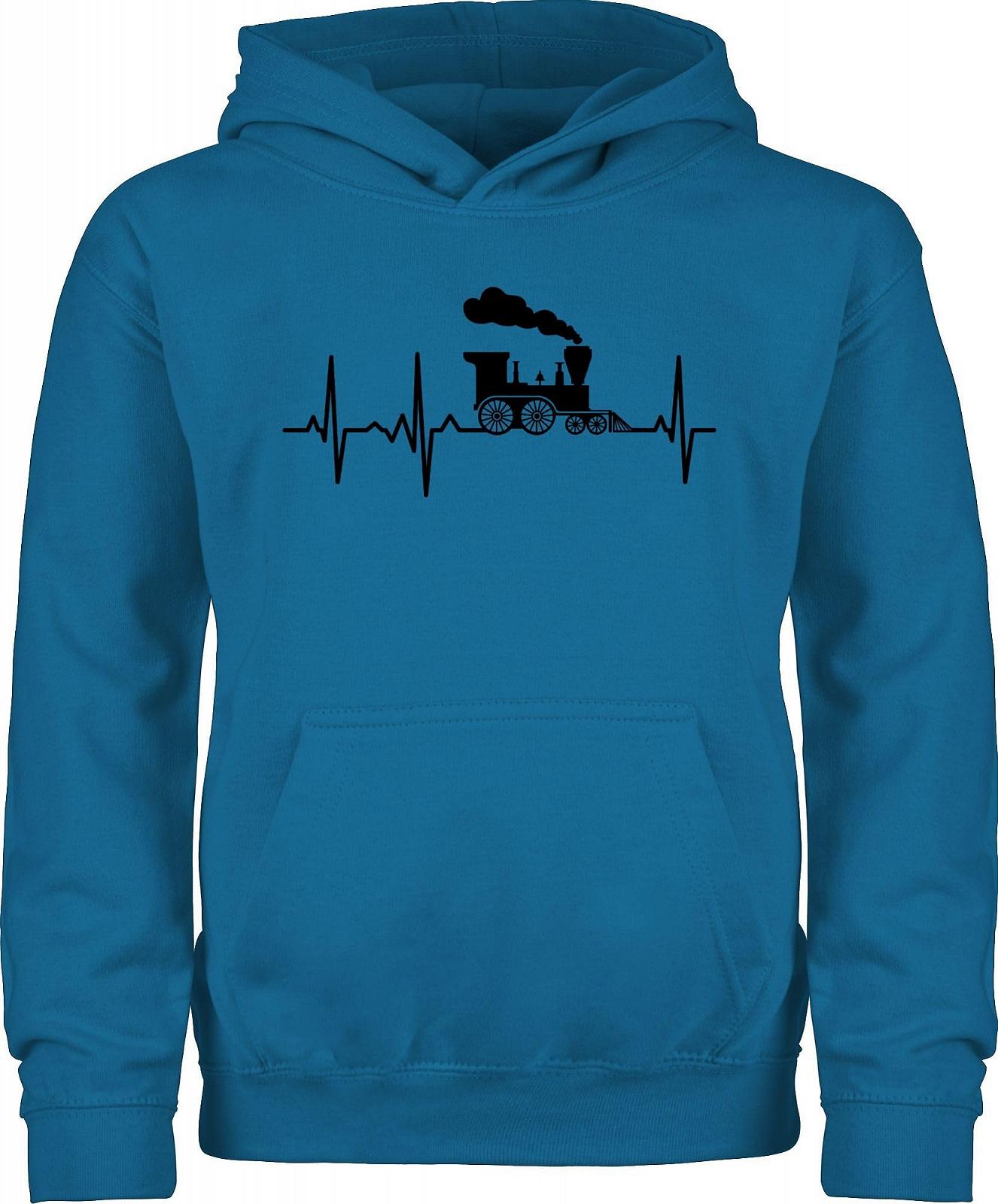 Детская Толстовка для Мальчиков и Девочек Shirtracer Паровоз Сердцебиение I Железнодорожный Поезд для Любителей Поездов, фото №1