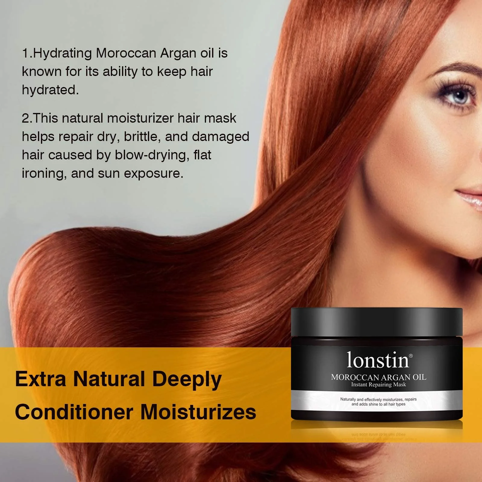 Маска для волос Lonstin Argan Oil для сухого та пошкодженого волосся 300 мл, фото №6