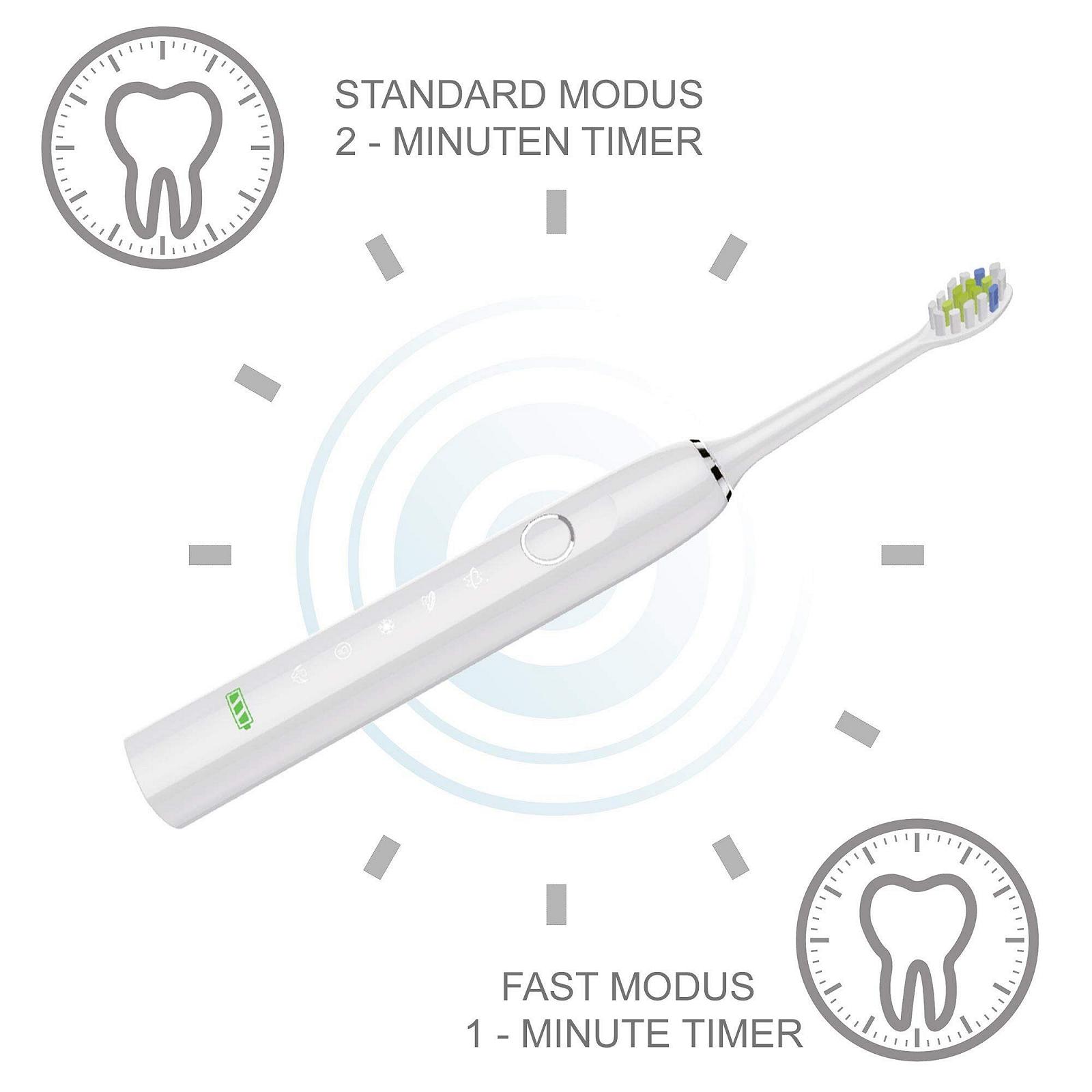 Електрична звукова зубна щітка @tec Ultralight Clean Flow 5 режимів 38000 вібрацій/хв 100 днів автономної роботи IPX7 USB, фото №5