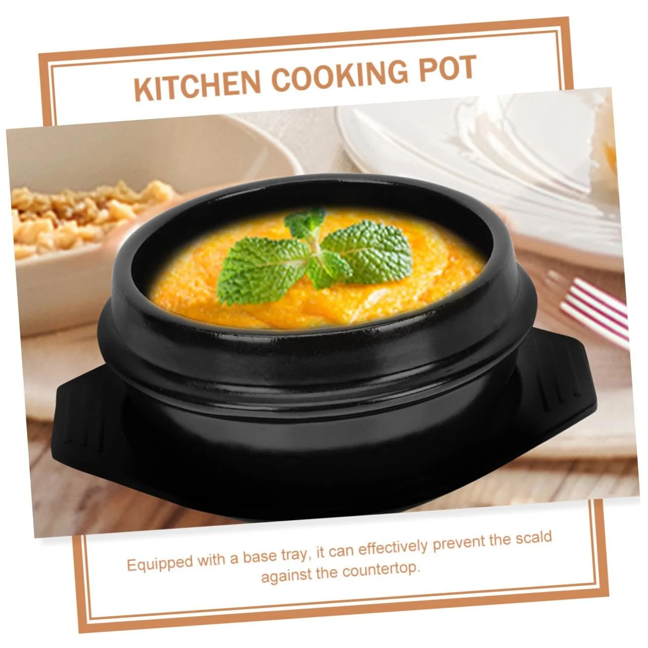 Каструля для запікання Gadpiparty Керамічна з підставкою кругла для бібімбапу термостійка зносостійка, фото №5 Каструля для запікання Gadpiparty Керамічна з підставкою кругла для бібімбапу термостійка зносостійка, фото №5