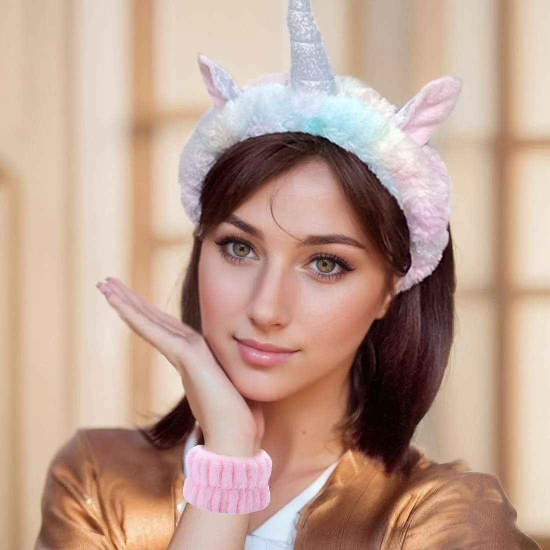 Жіноча пов'язка на голову, Еластична для вмивання обличчя, фото №5 Жіноча пов'язка на голову, Еластична для вмивання обличчя, фото №5