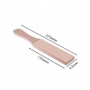 Точилка шкіряна 10.83 дюйма двостороння з дерев'яною ручкою для ножів та стамесок synthetic.ua - Фото 1