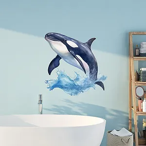 Наклейка на стіну GRAZDesign Orca для ванної кімнати Північне море 58 x 57 см synthetic.ua - Фото 1