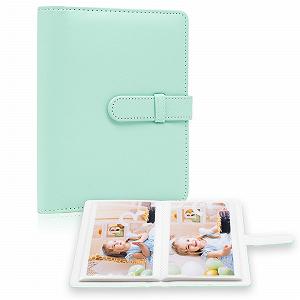 Фотоальбом Мини Премиум веганская кожа 10 x 15 см 68 карманов Мятно-зеленый - Фото 1