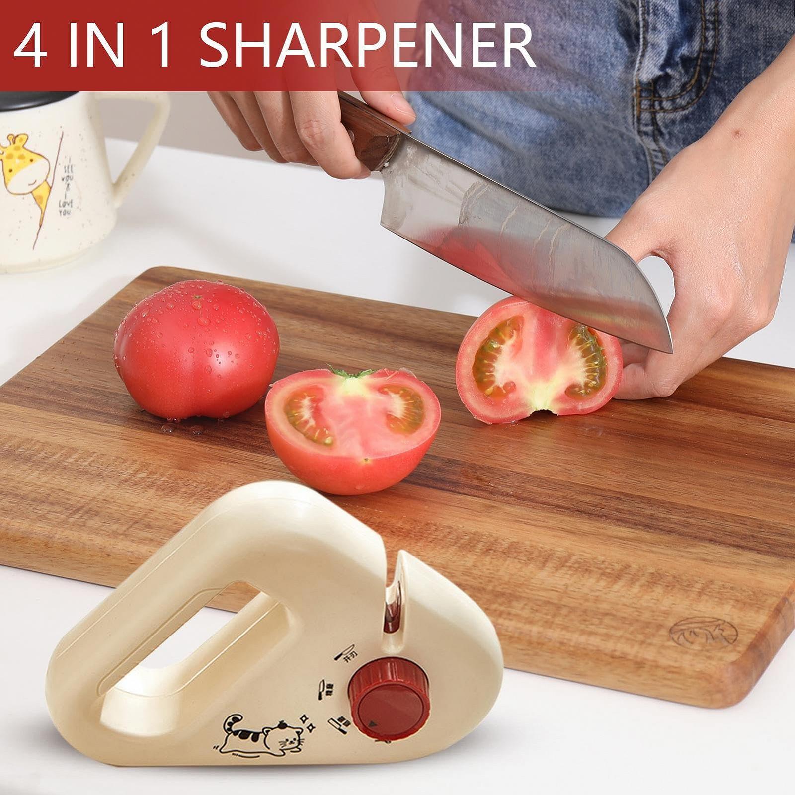 Точилка для ножей Cutter Sharpener ручная 4-в-1 для кухни, дома и бара, фото №9