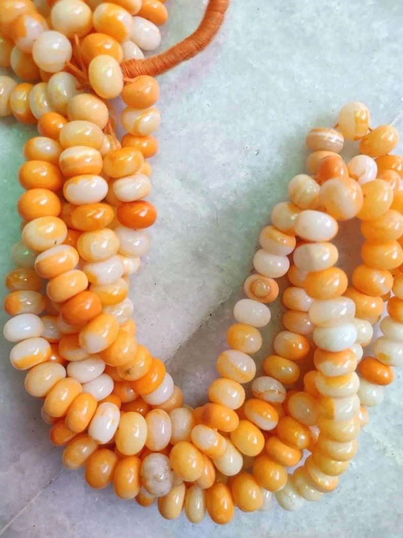 Бусины Опал Желто-оранжевый Круглые Гладкие 9 мм, фото №2